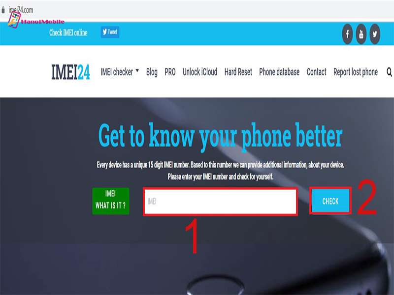 Check qua trang imei24.com